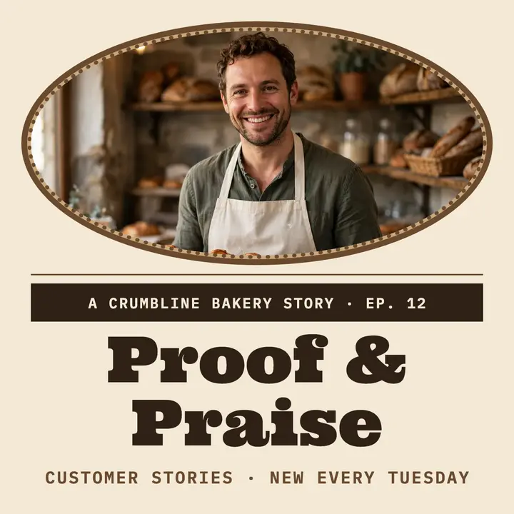 Proof and Praise bakery story podcast cover: bakery podcast cover template