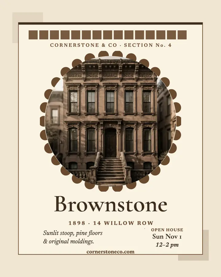 Cornerstone brownstone sepia listing template