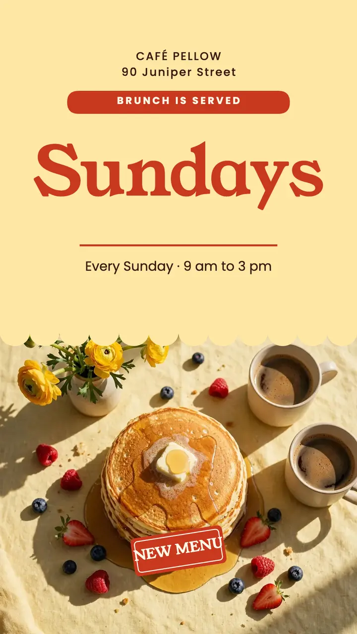 Sundays brunch new menu story template