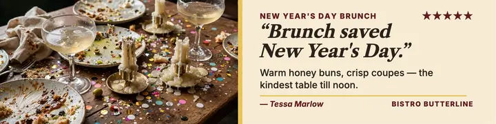 Butterline New Year brunch review banner template