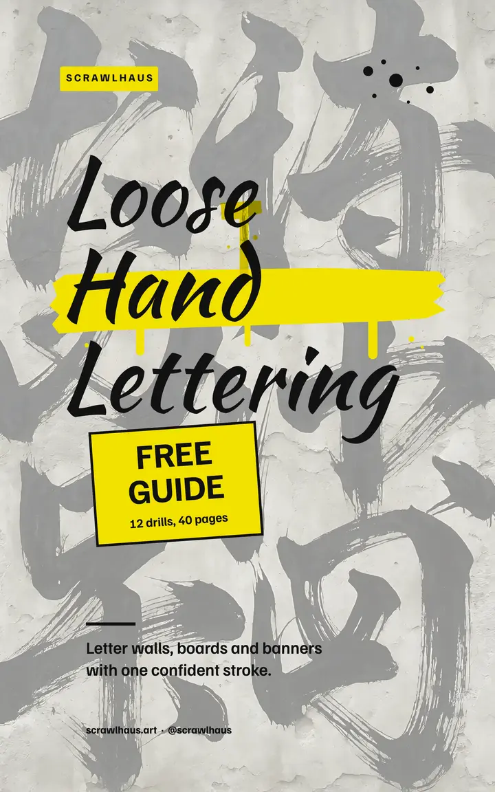 Free brush lettering guide ebook cover, calligraffiti template