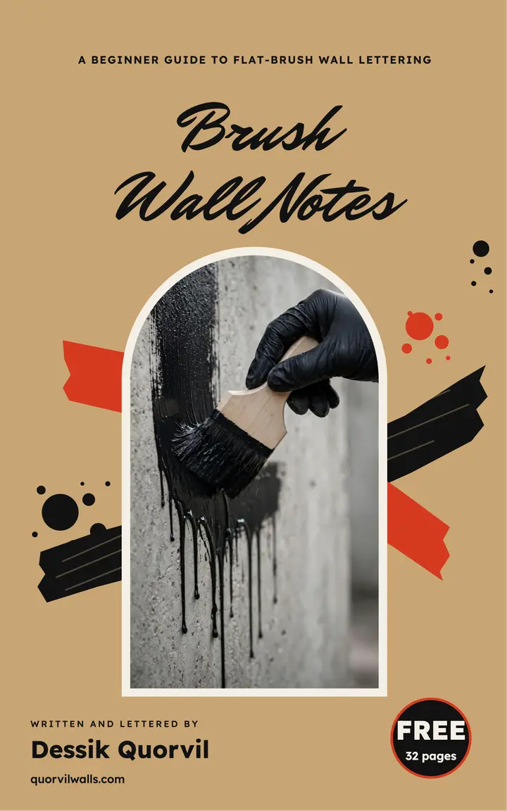 Brush Wall Notes free ebook cover, calligraffiti template