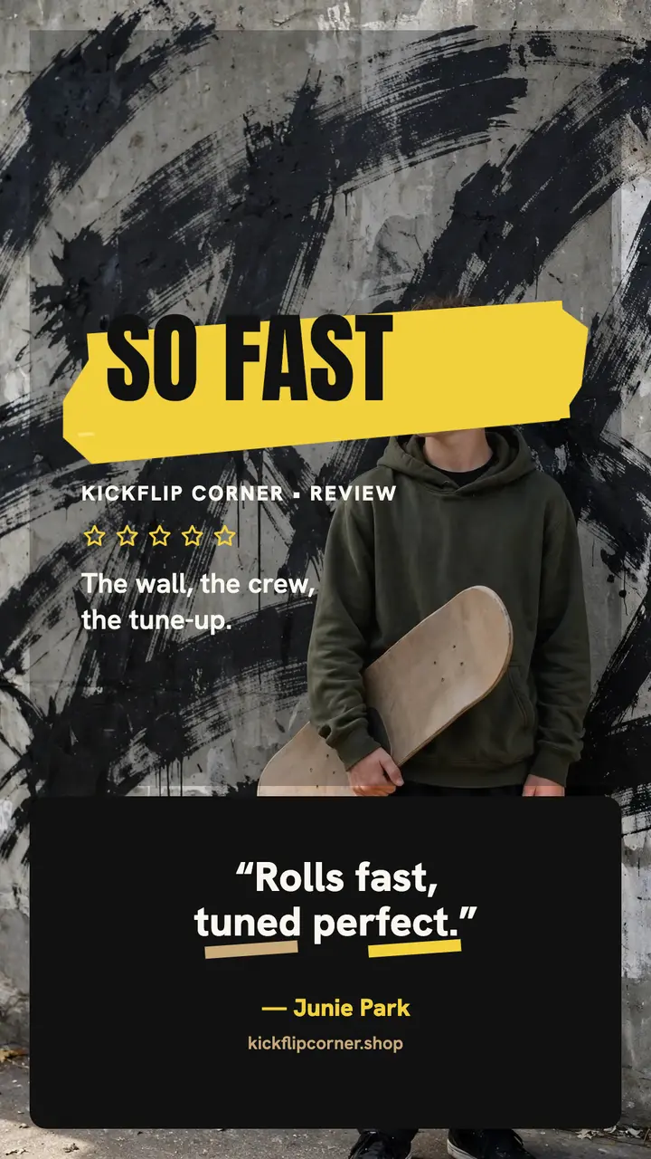 Kickflip Corner skate review story template