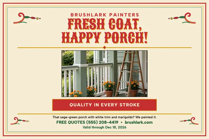 Brushlark Painters fileteado promo postcard template