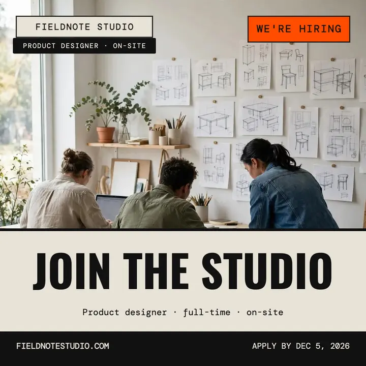 Fieldnote Studio hiring post template