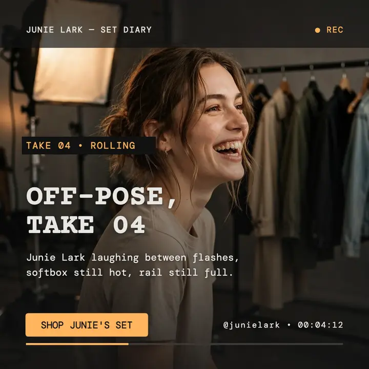 Junie Lark off-pose take four creator post template