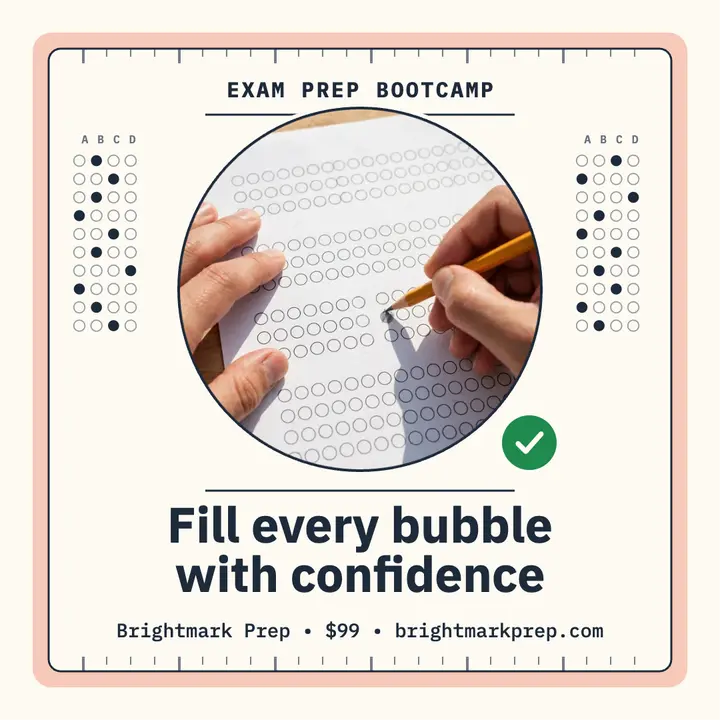 Brightmark Prep exam prep answer sheet post: exam prep tutor post template