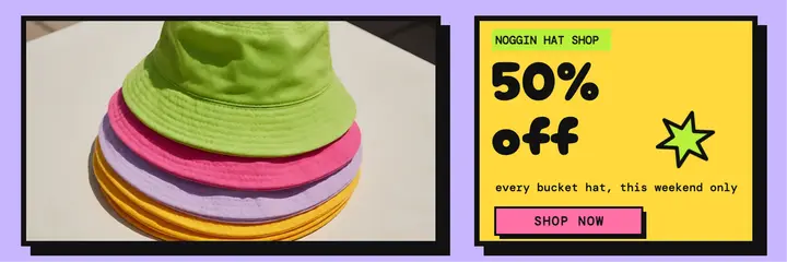 Noggin Hat Shop 50% off header template