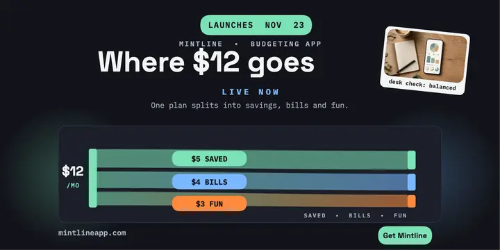 Mintline budgeting app launch flow post template