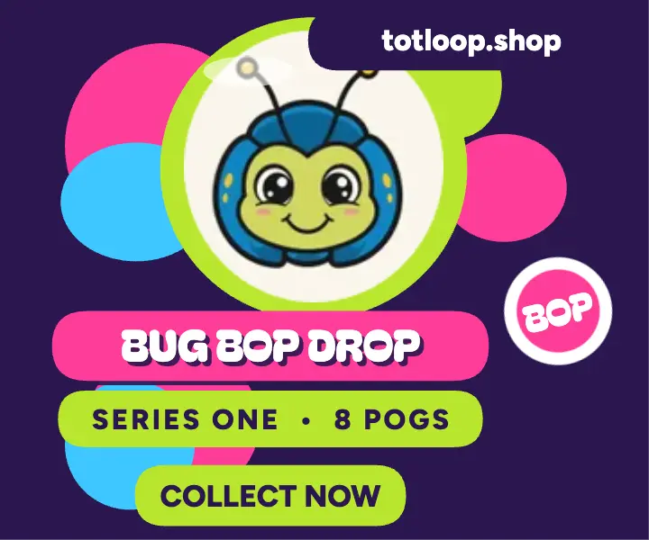 Bugbop Pogs drop ad, Totloop template