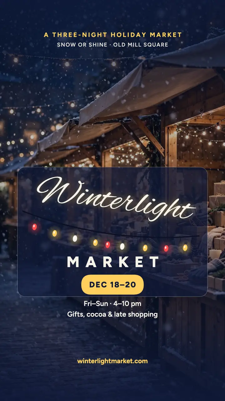 Winterlight Market Christmas story template