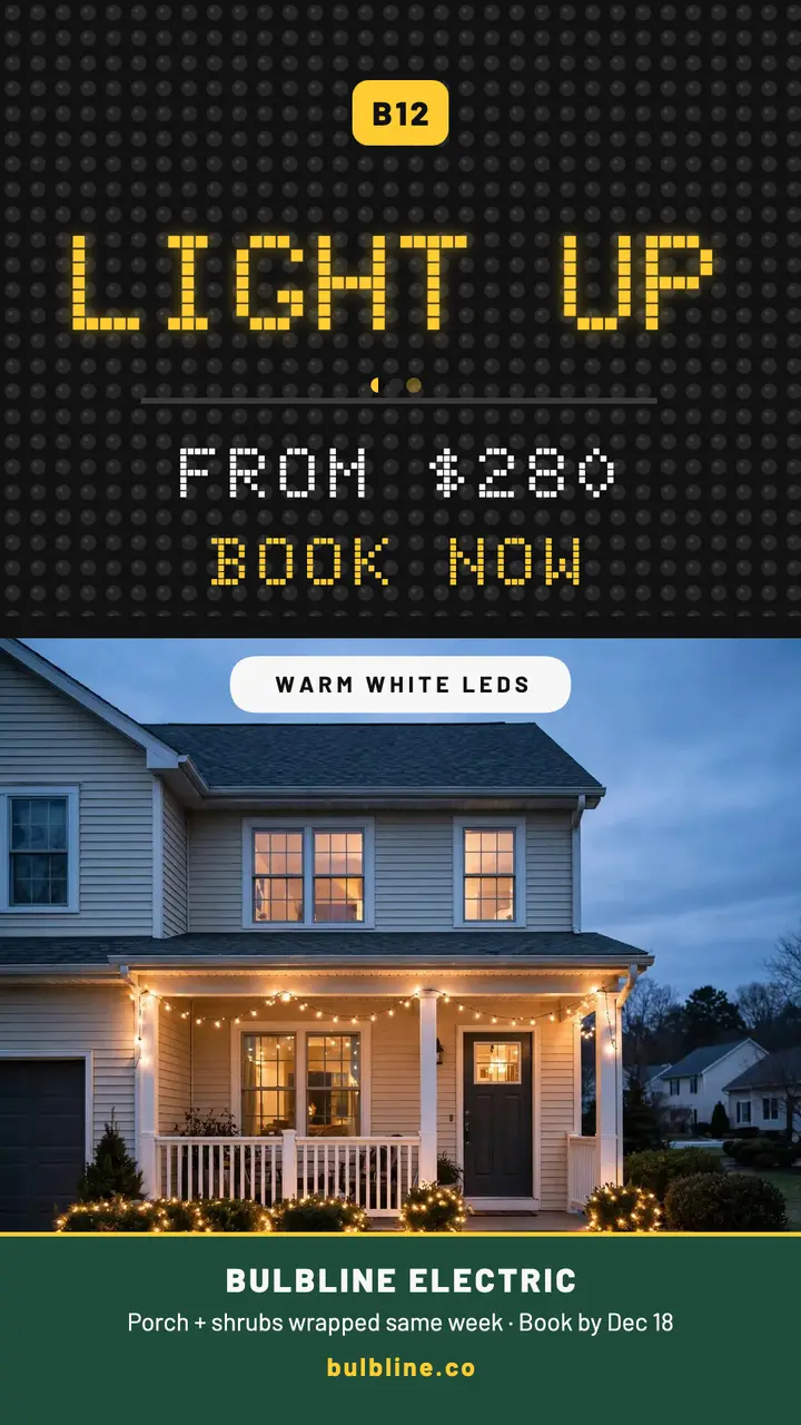 Bulbline holiday lights flip board story template