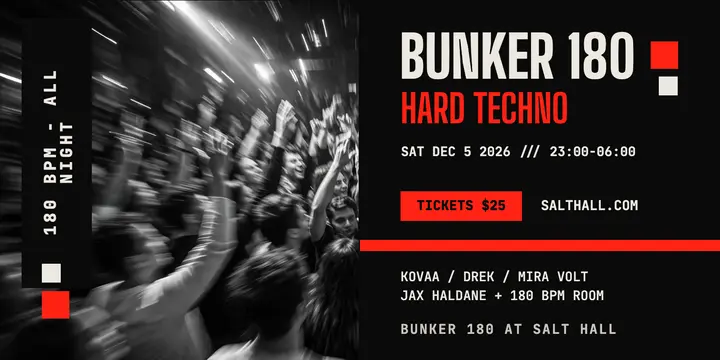 Bunker 180 warehouse techno night post template