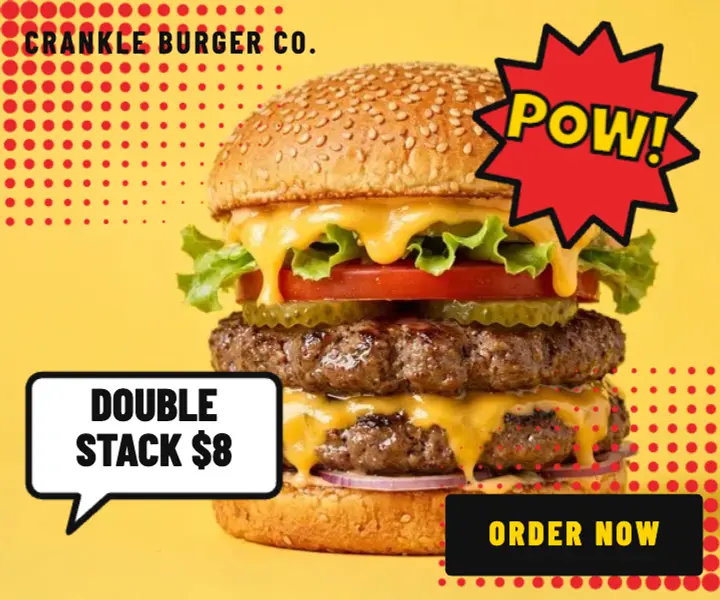 Burger deal POW!, pop art template