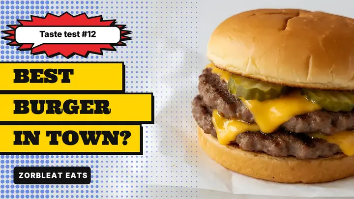 Best burger in town taste test thumbnail, pop art template