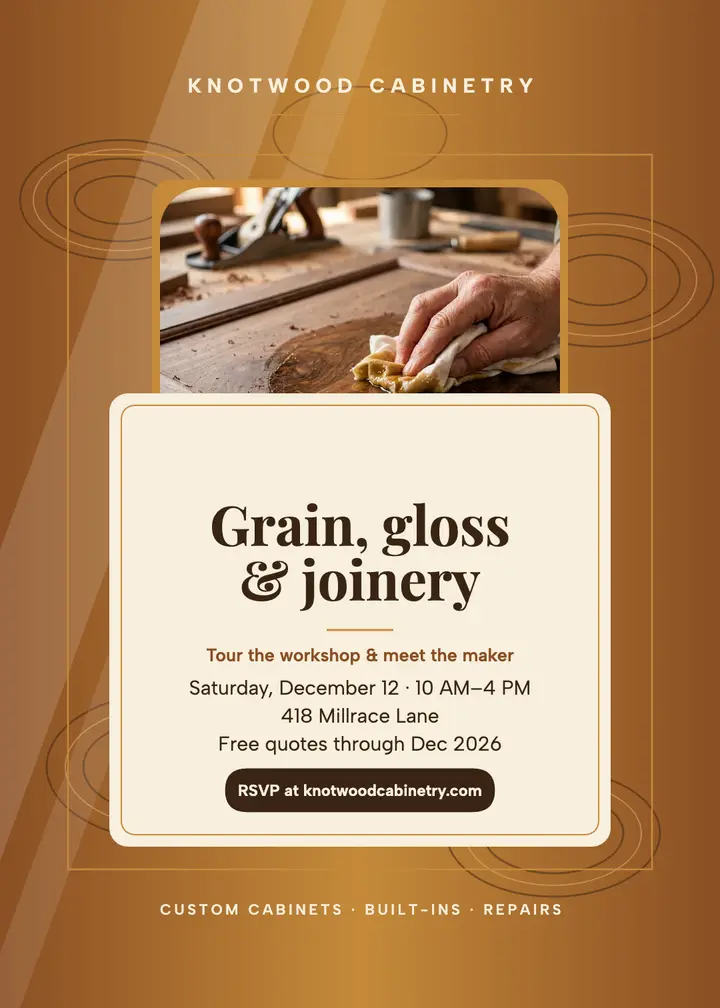 Knotwood Cabinetry workshop invitation template