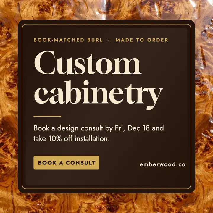 Emberwood custom cabinetry burl post: custom cabinetry promo template