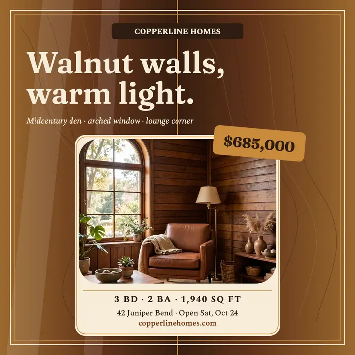 Copperline walnut den listing template