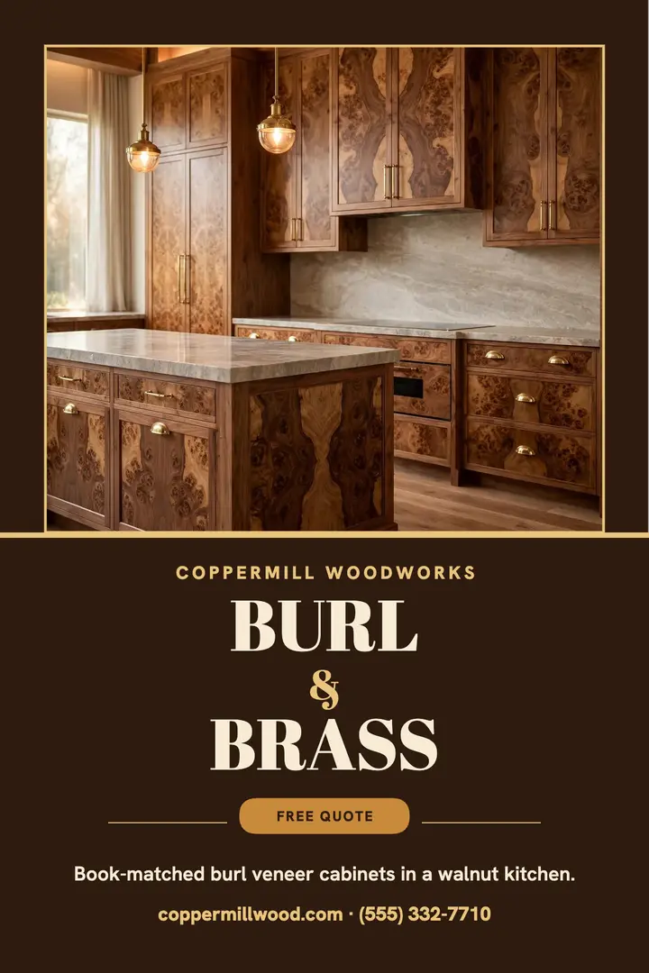 Coppermill burl kitchen remodel poster template