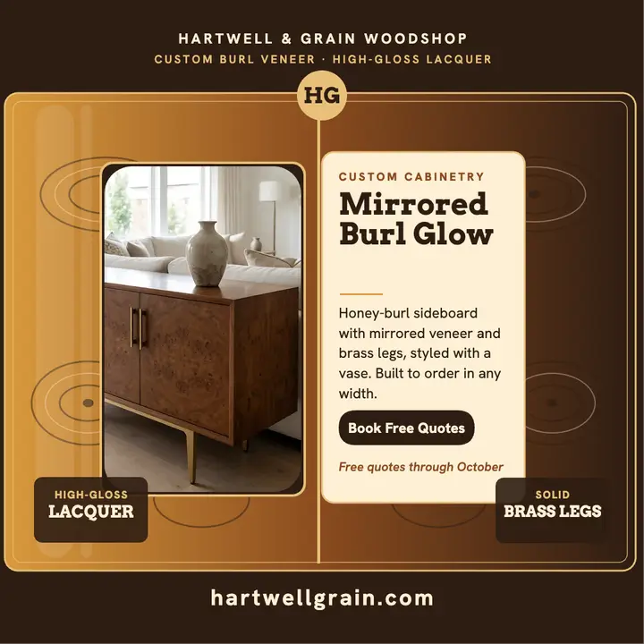 Hartwell burl sideboard cabinetmaker post template