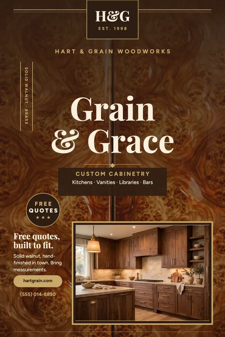 Hart and Grain cabinet poster template