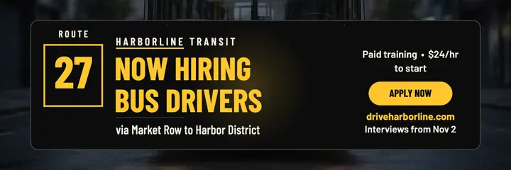 Harborline Transit bus driver hiring header template