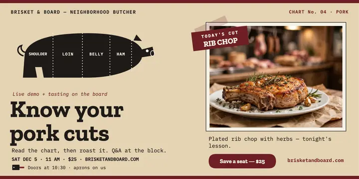 Brisket and Board pork cut class post template