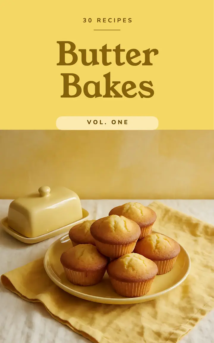 Butter baking recipe ebook cover, color drench template
