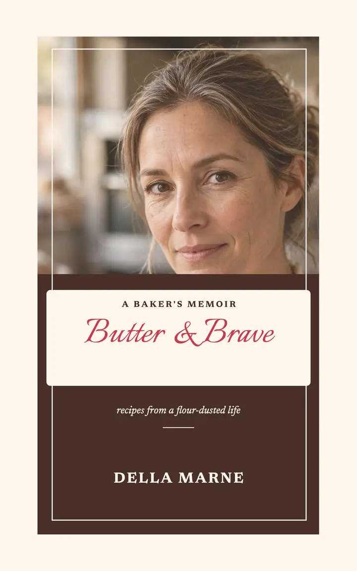 Butter and Brave baker memoir cover template