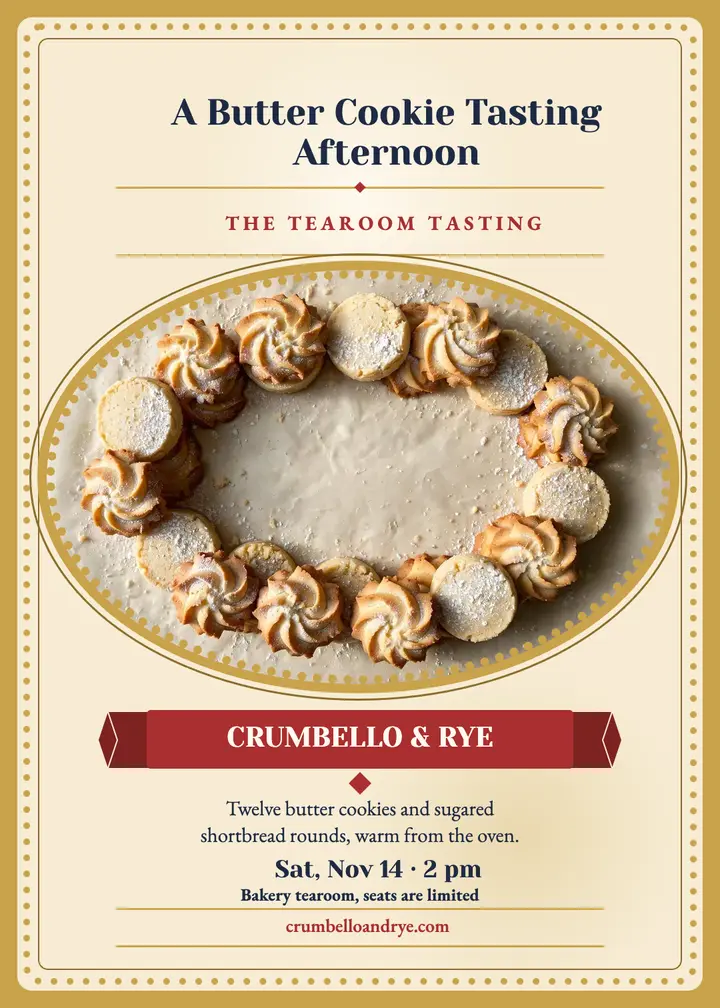 Crumbello cookie tasting tin invitation template