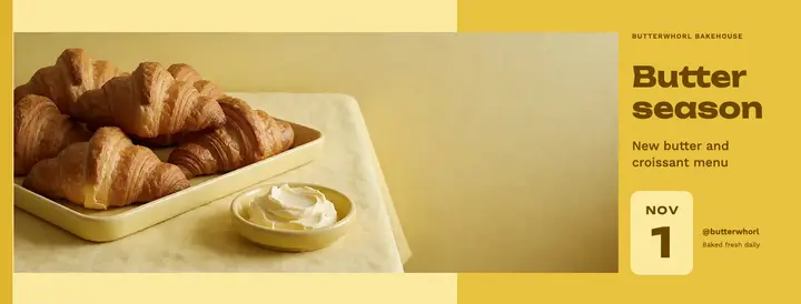 Butterwhorl Bakehouse new menu Facebook cover template