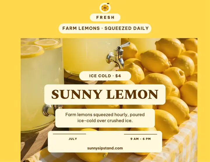Sunnysip Stand butter lemonade flyer template