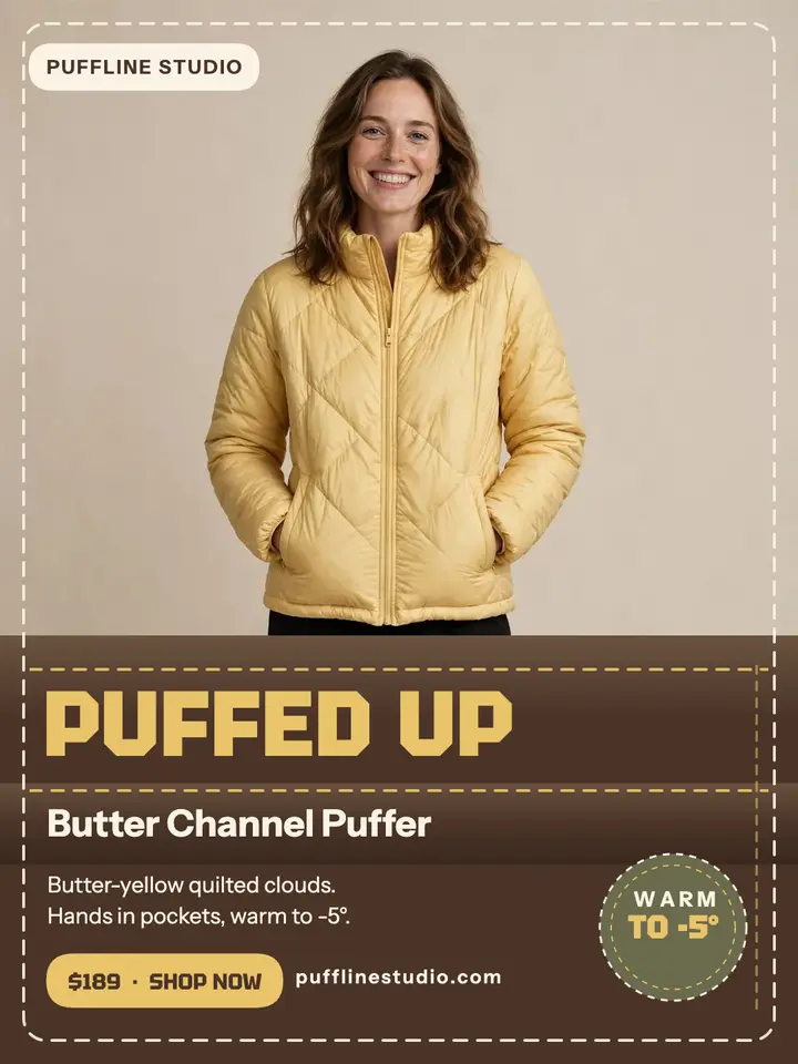 Puffline Studio butter puffer portrait template