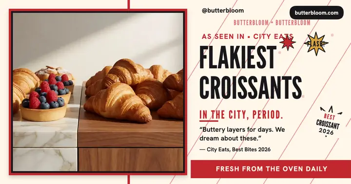 Butterbloom Bakery press wall post: bakery press post template