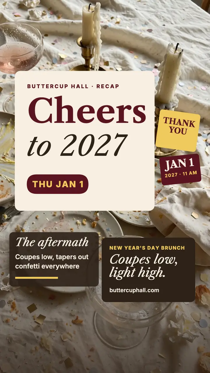 Buttercup Hall brunch recap story template