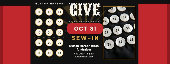 Button Harbor sewing fundraiser cover template