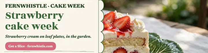Fernwhistle strawberry cake week billboard template