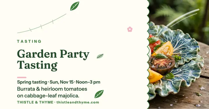 Thistle and Thyme garden tasting post template