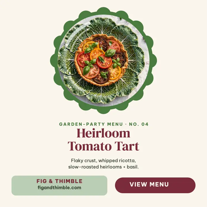 Fig and Thimble tomato tart menu template