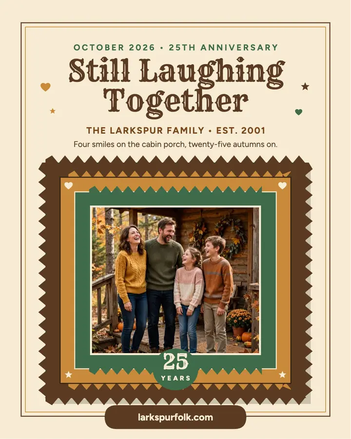 Larkspur family cabin anniversary frame template