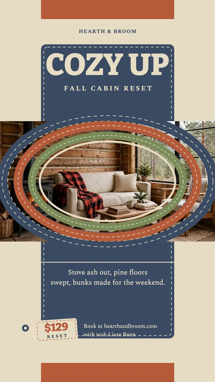 Hearth and Broom cabin clean rug story template