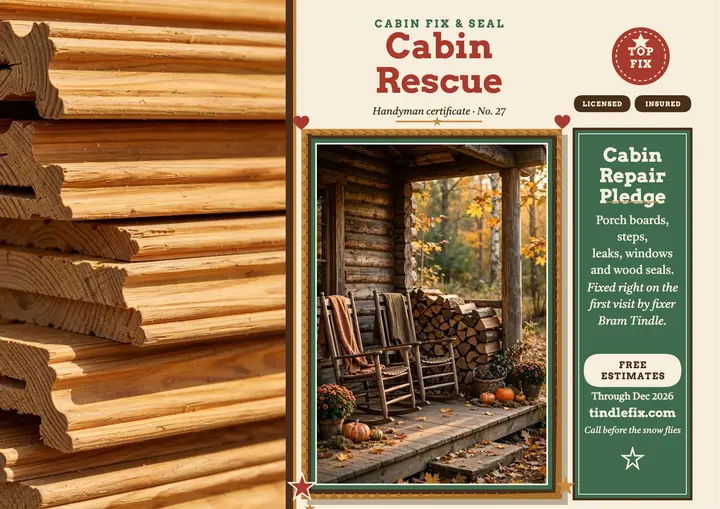 Cabin Fix and Seal handyman certificate template