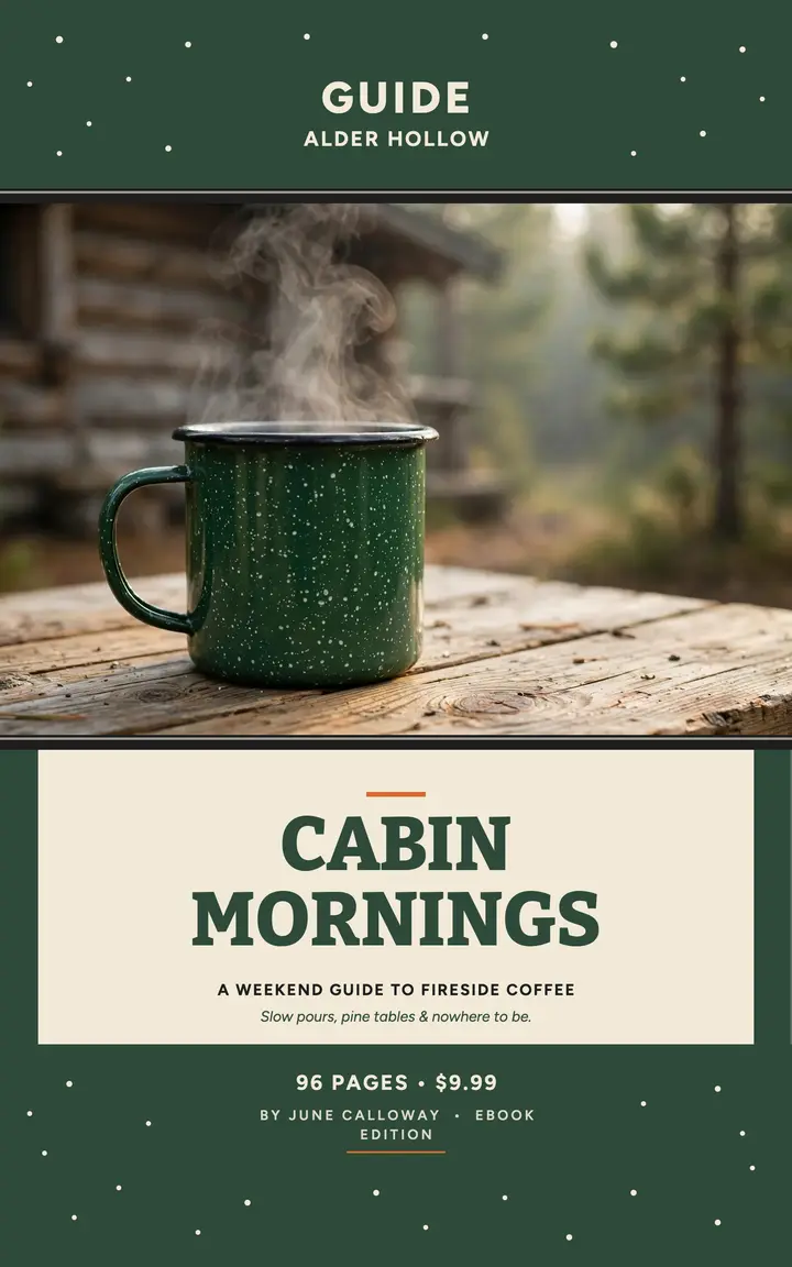 Cabin Mornings weekend guide cover template