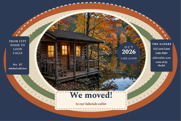 Alder cabin move announcement, braided rug template