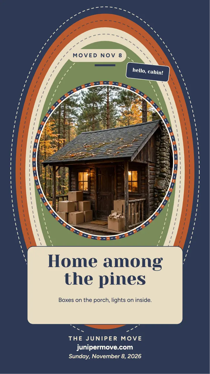 Cabin move rug welcome story template