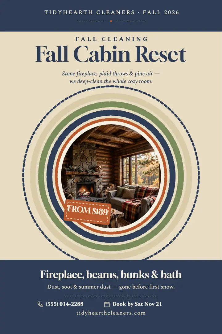 Tidyhearth Fall Cabin Reset braided poster template