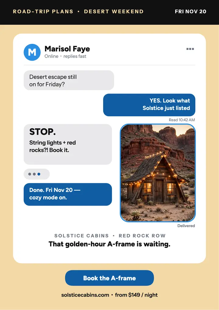 Solstice Cabins desert trip thread flyer template