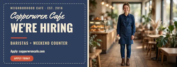 Copperwren Cafe barista hiring cover template