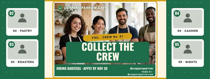 Copper Sparrow crew album cover template