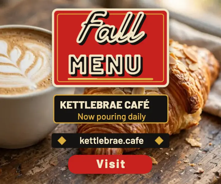 Café fall menu display ad, sign-painter lettering template